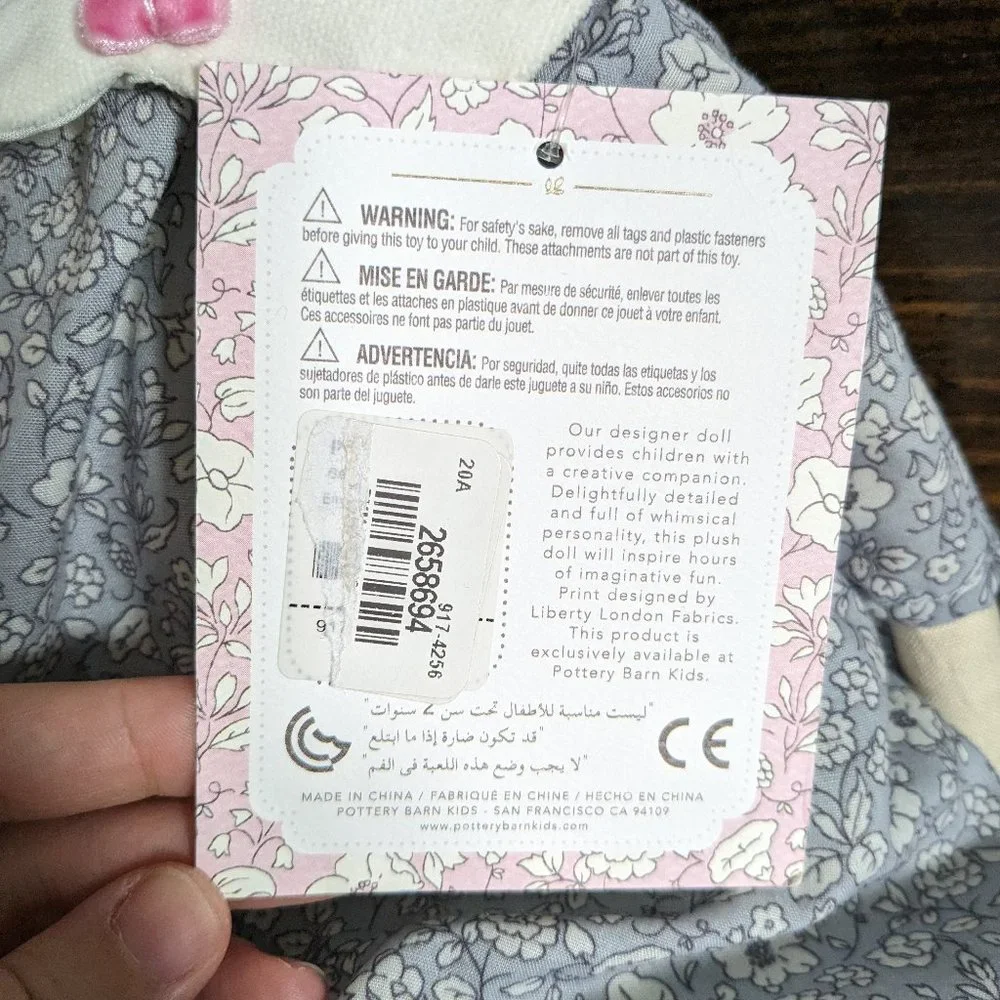 NWT Liberty of London cloth doll // Pottery Barn Kids // rag doll - Picture 4 of 5